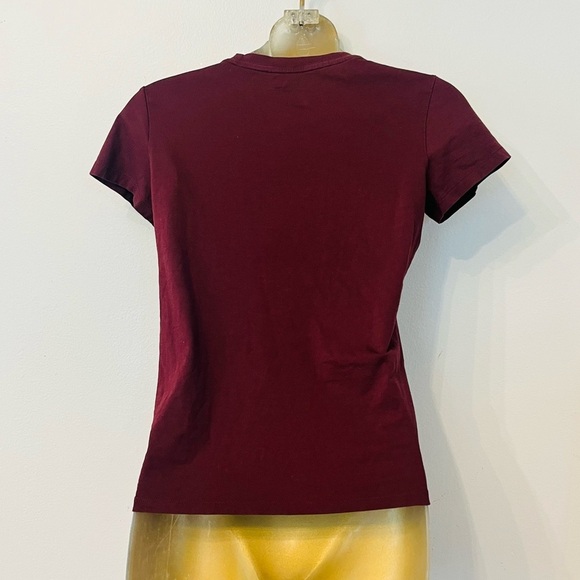 Vince Women's essential pima crewneck t shirt summer 2025 burgandy - Picture 3 of 4